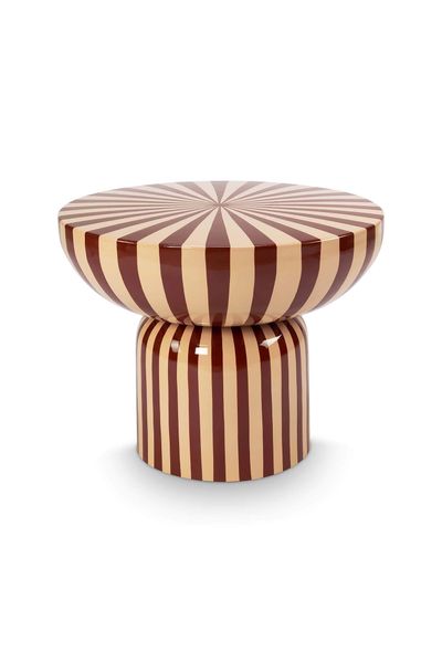 Table d'appoint Métal Brun/Blanc cassé 52cm