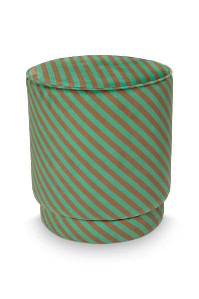 Hocker Block Stripe Grün
