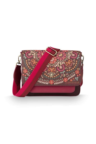 Schultertasche Fenna Mittelgroß Il Ricamo Rot