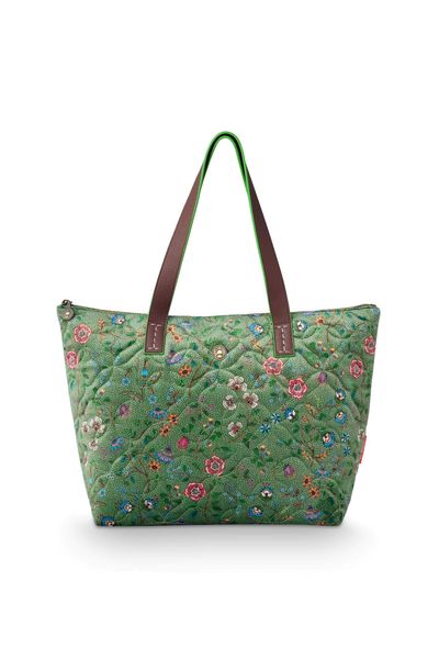 Tragetasche Tilda Mittelgroß Flora Bangelore Grün