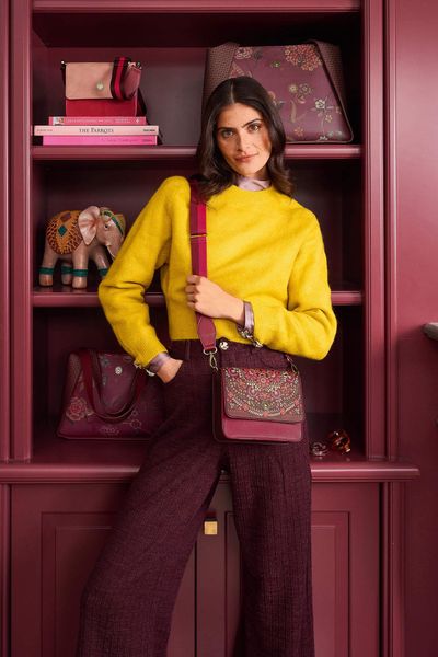 Schultertasche Fenna Klein Il Ricamo Rot