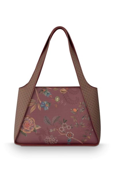 Schultertasche Filou Mittelgroß Bodhi Flower Rot