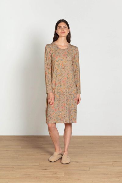 Destiny Chemise de Nuit à Manches Longues Flora Bangalore Sable