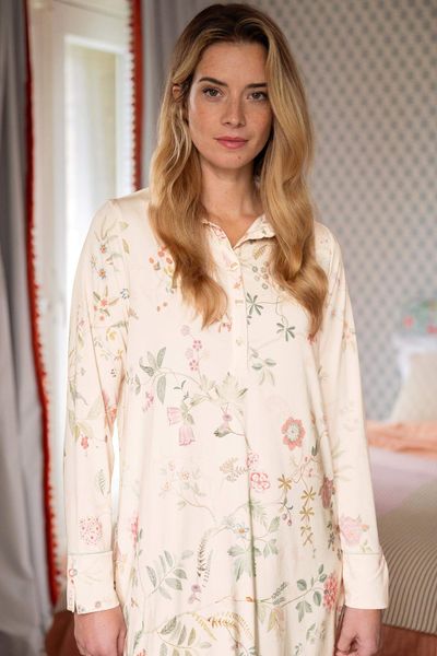 Daaltje Nachthemd Lange Mouw Bodhi Flower Gebroken Wit