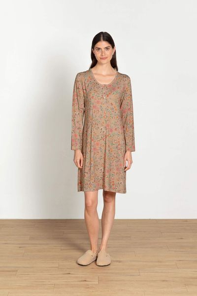 Desiree Chemise de Nuit à Manches Longues Flora Bangalore Sable