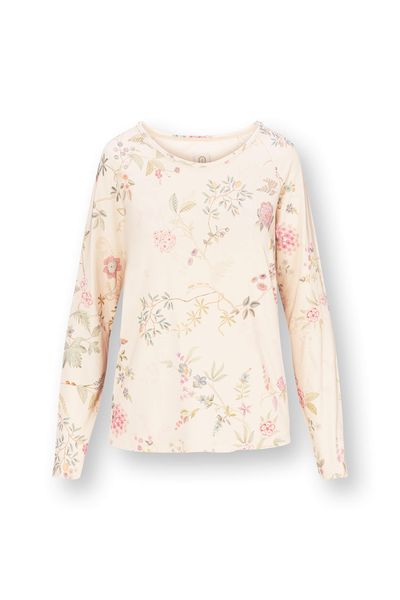 Tina Top Langen Ärmeln Bodhi Flower Weiß