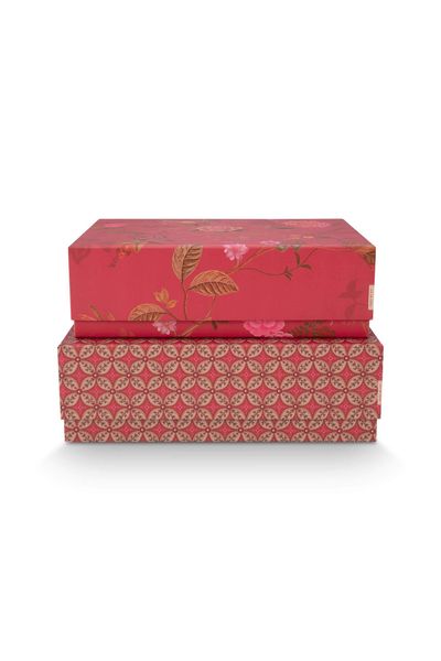 Set/2 Schachtel Rechteckig Blooming Tales Rot