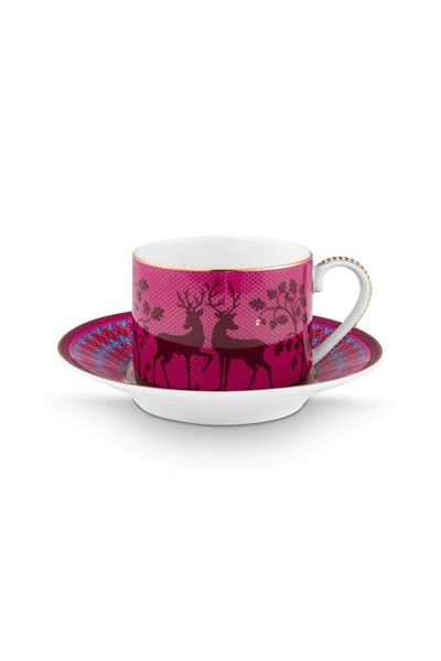 Cup & Saucer Pip's Deerest Darling Pink 220ml