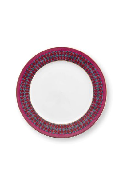 Breakfast Plate Pip's Deerest Darling Check Pink/Blue 23cm