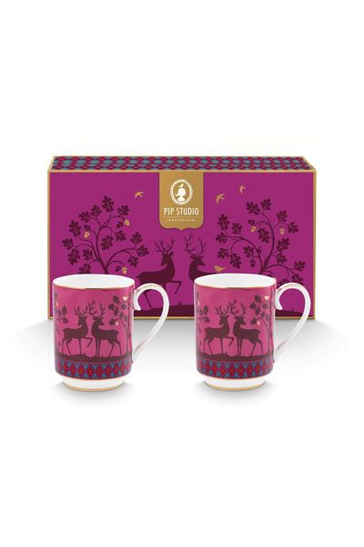 Set/2 Mugs Pip's Deerest Darling Pink 350ml