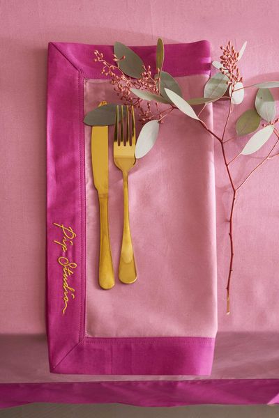 Set/4 Serviettes Pip's Deerest Darling Rose