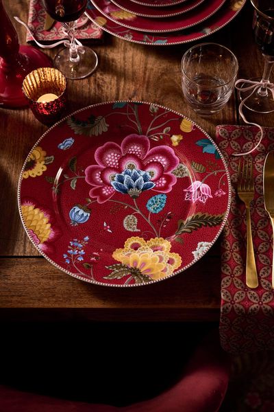 Onderbord Blooming Tales Fantasy Donkerrood 32cm