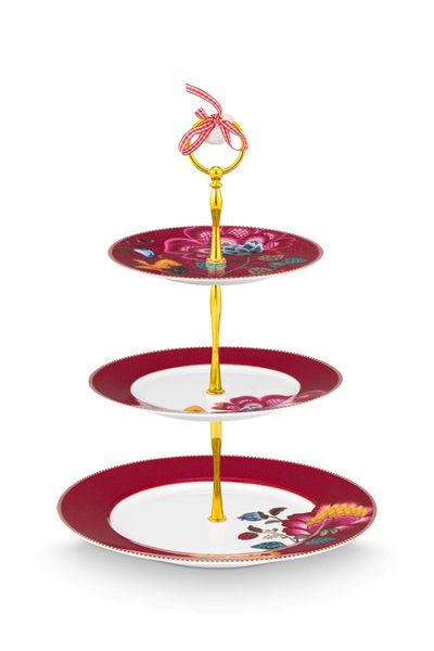 Etagère 3 Laags Blooming Tales Fantasy Donkerrood
