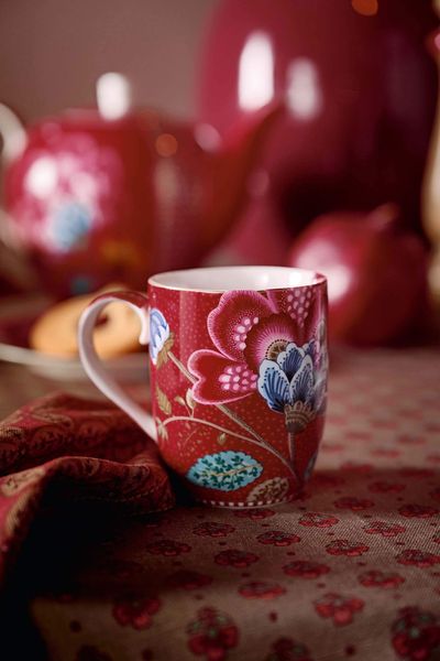 Set/2 Mokken Blooming Tales Fantasy Donkerrood 450ml