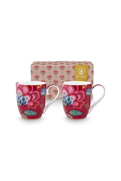 Set/2 Mokken Blooming Tales Fantasy Donkerrood 450ml