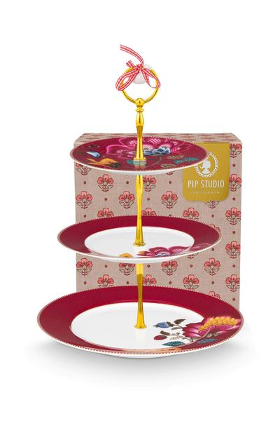 Etagère 3 Laags Blooming Tales Fantasy Donkerrood