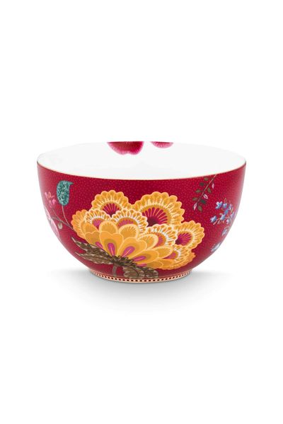 Kom Blooming Tales Fantasy Donkerrood 18cm