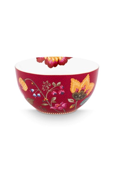 Kom Blooming Tales Fantasy Donkerrood 15cm