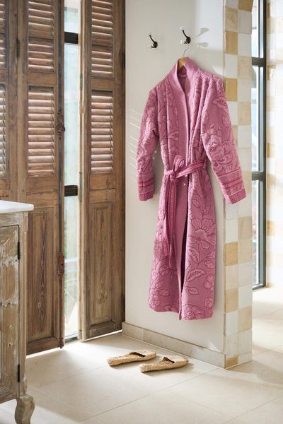 Bademantel Jasmin Jacquard Hellrosa