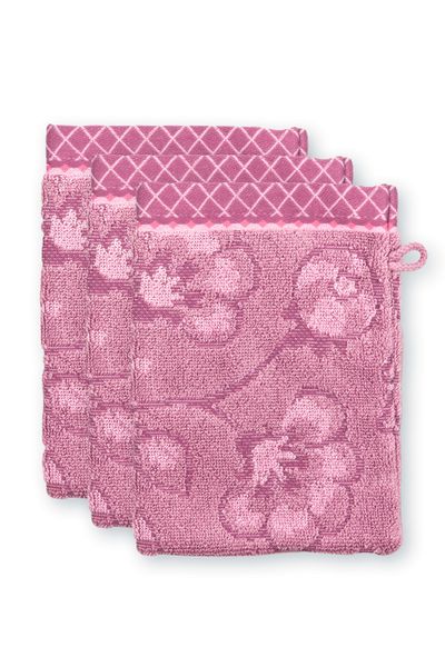 Washcloth Set/3 Jasmin Jacquard Light Pink 16x22cm
