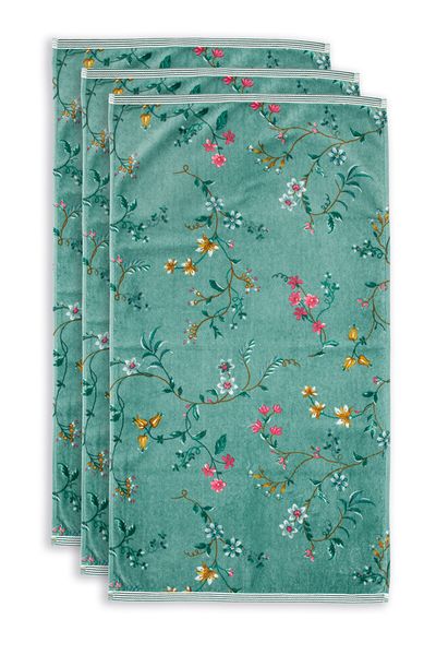 Badetuch Set/3 Les Fleurs Grün 55x100 cm