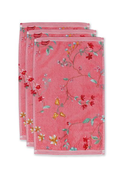Gästehandtuch Set/3 Les Fleurs Rosa 30x50 cm