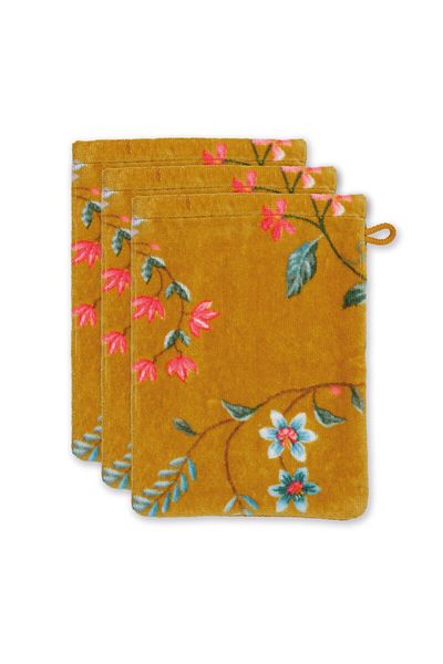 Waschlappen Set/3 Les Fleurs Gelb 16x22 cm