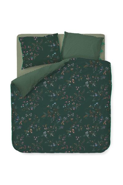 Duvet Cover Kawai Flower Dark Green