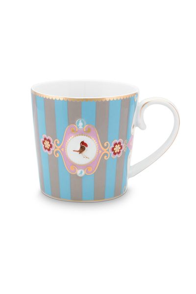 Love Birds Mug Small Stripes Blue/Khaki