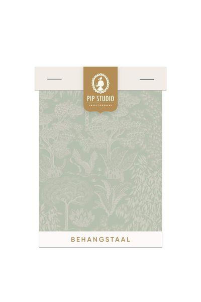 Behangstaal Origami Tree Licht Groen/Zilver