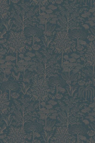 Pip Studio Origami Tree Non-Woven Wallpaper Dark Blue/Rosegold