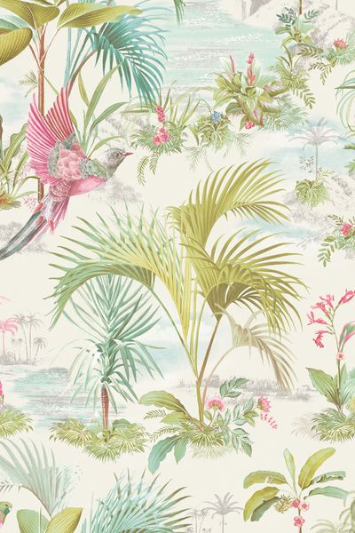 Pip Studio Palm Scene Vliestapete Weiss