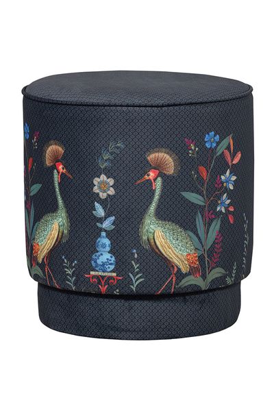 Hocker Medium Flirting Birds Blau