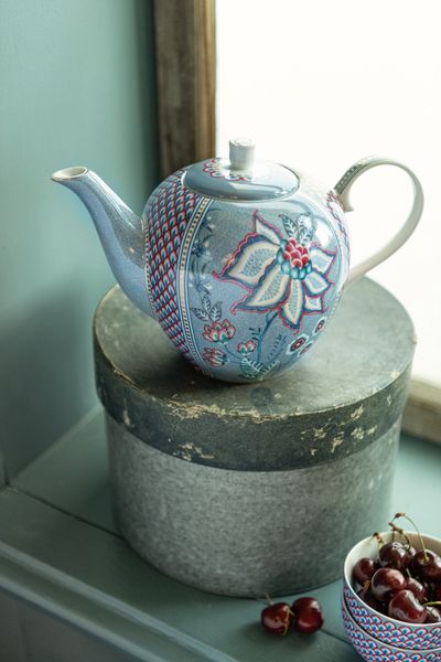 Flower Festival Thee Set/3 Groot Lichtblauw