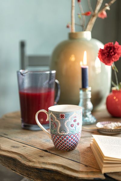 Flower Festival Mug Large Deco Light Blue