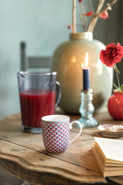 Flower Festival Mug Small Red/Light Blue