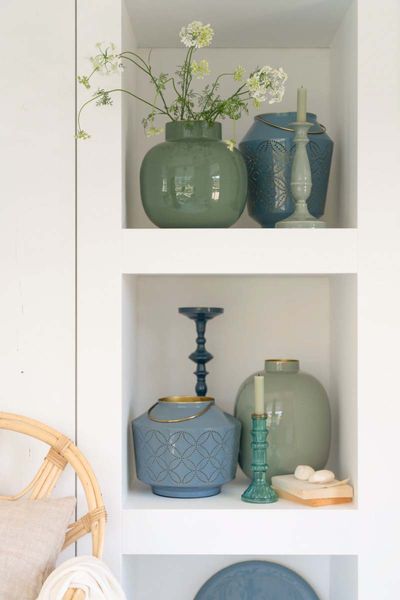 Lantaarn Geëmailleerd Lichtblauw 22 Cm