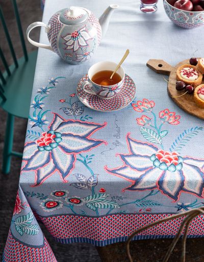 Flower Festival Tablecloth Blue