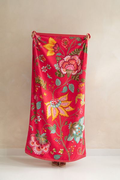 Strandtuch Pip Flowers Rot