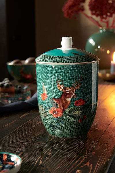 Winter Wonderland Storage Jar Green