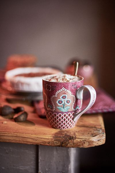 Flower Festival Mug XL Deco Dark Pink