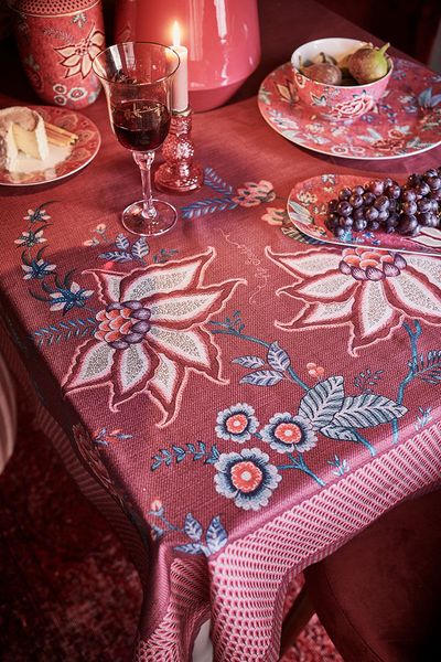 Flower Festival Tablecloth Dark Pink