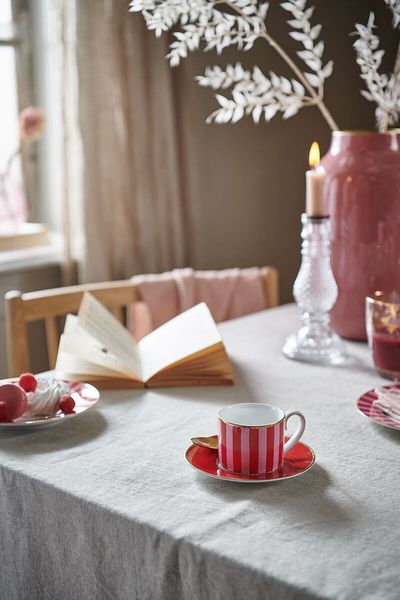 Tasse et Soucoupe à Expresso Love Birds en Coloris Rouge/Rose
