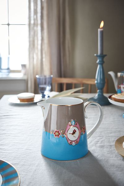 Love Birds Kanne Gross Blau/Khaki