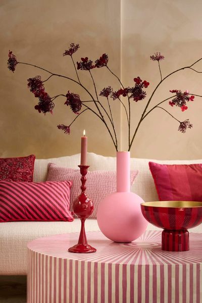 Vase Metal Large Matt Light Pink 42cm