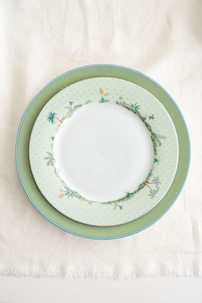 Assiette Plate Jolie en Coloris Vert 26,5 cm