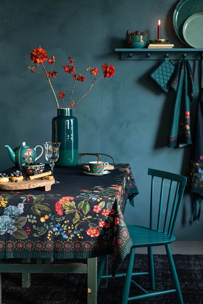 Winter Wonderland Tablecloth Dark Blue
