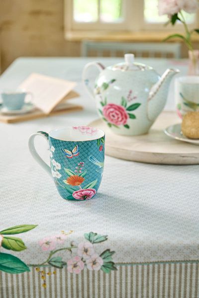 Blushing Birds Set/2 Mugs XL Blue