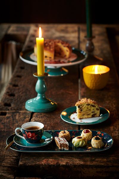 Winter Wonderland Set/2 Espresso Kop & Schotel Donkerblauw