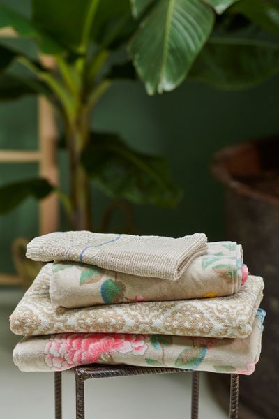 Large Bath towel Jacquard Check Khaki 70x140 cm